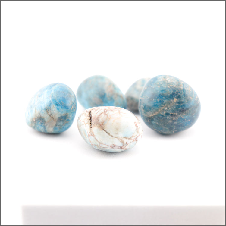 Tumbles en Apatite Bleue